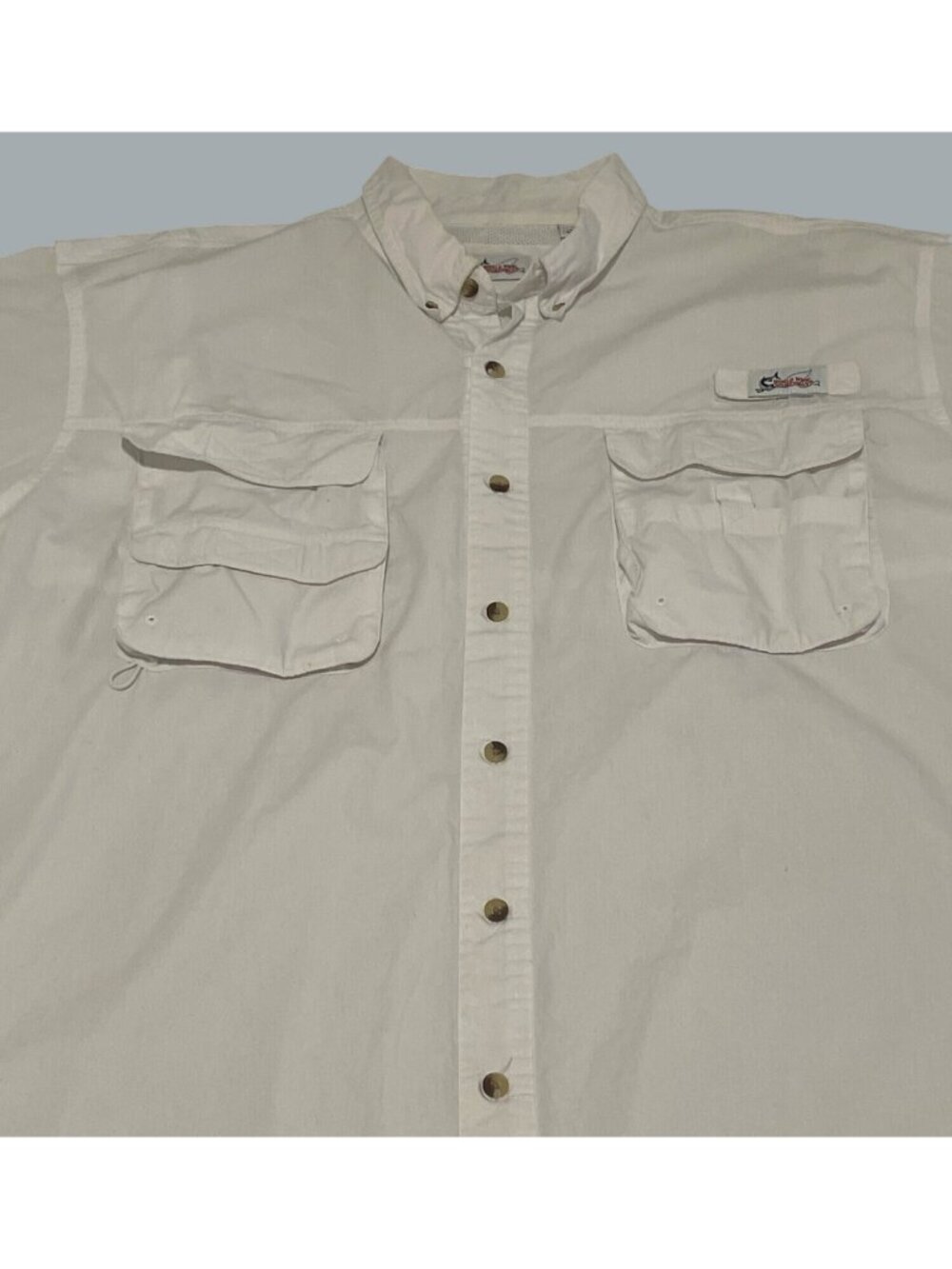 World Wide Sportsman Mens 2XL Vented Fishing Shirt Long Sleeve Beige Big Tall - Picture 7 of 15